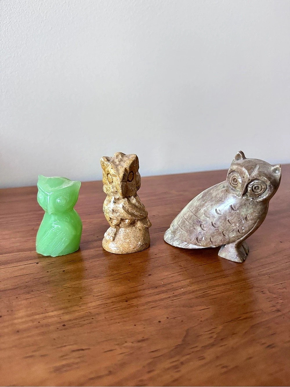 Jade and Soapstone Owls